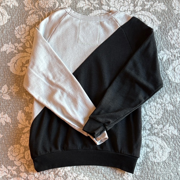 Aviator Nation Colorblock Black and White Unisex Crewneck Sweater ~ Size Large - Picture 2 of 8
